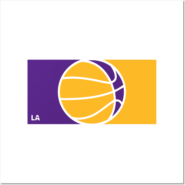 Los Angeles Basketball Purple Yellow Wall Art by theDK9